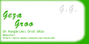geza groo business card